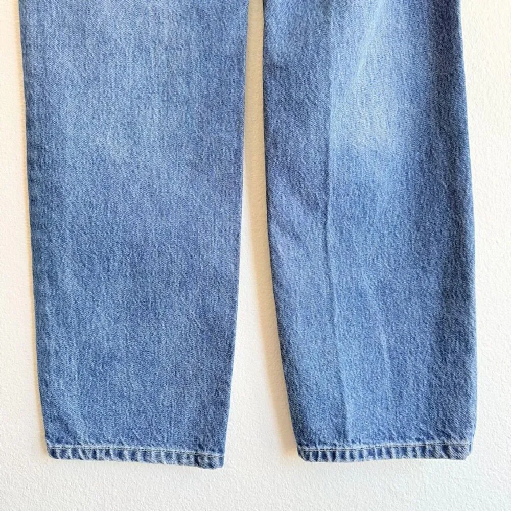 Ksubi Brooklyn Jean Stella Slashed High Rise Straight Leg Denim in Blue size 28